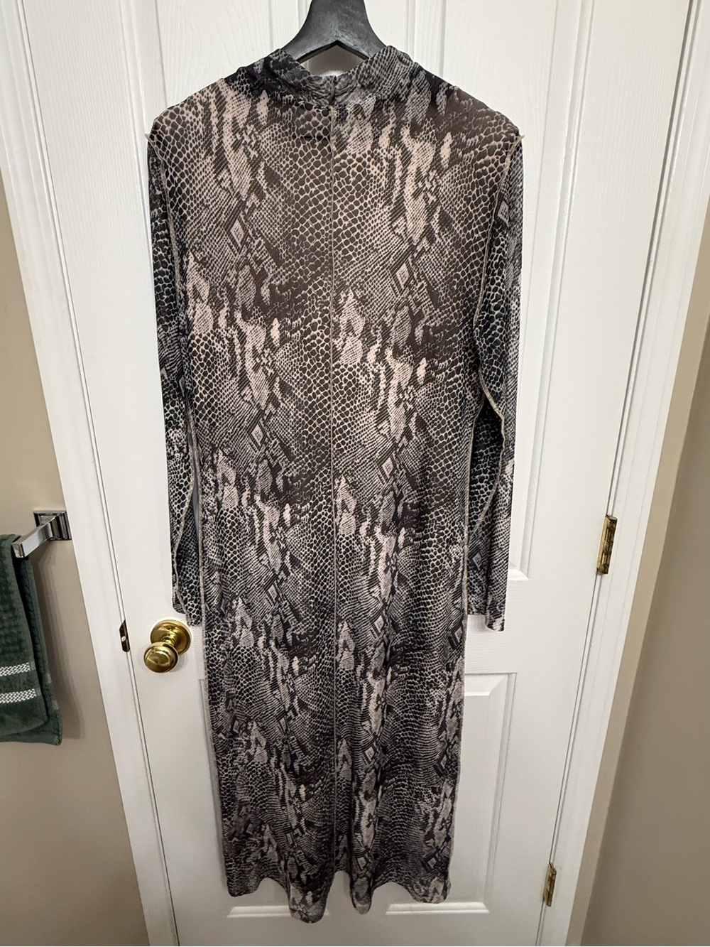 Joie Gray Snake-Print Maxi Dress